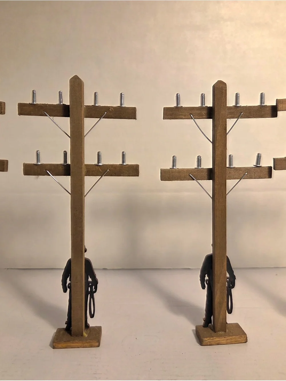 4 LINEMAN POLE & Silhouette Climber | cake decoration | 12” Miniature Decor
